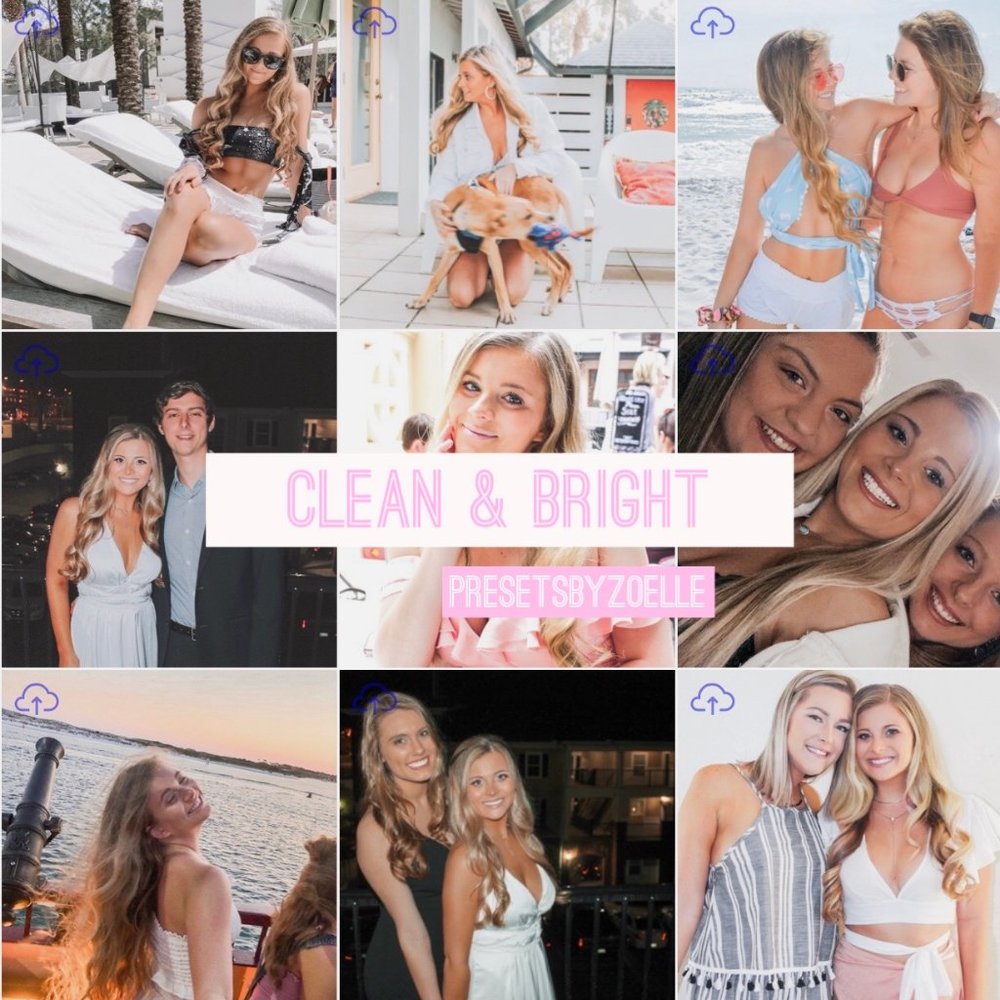 clean & bright mobile lightroom presets